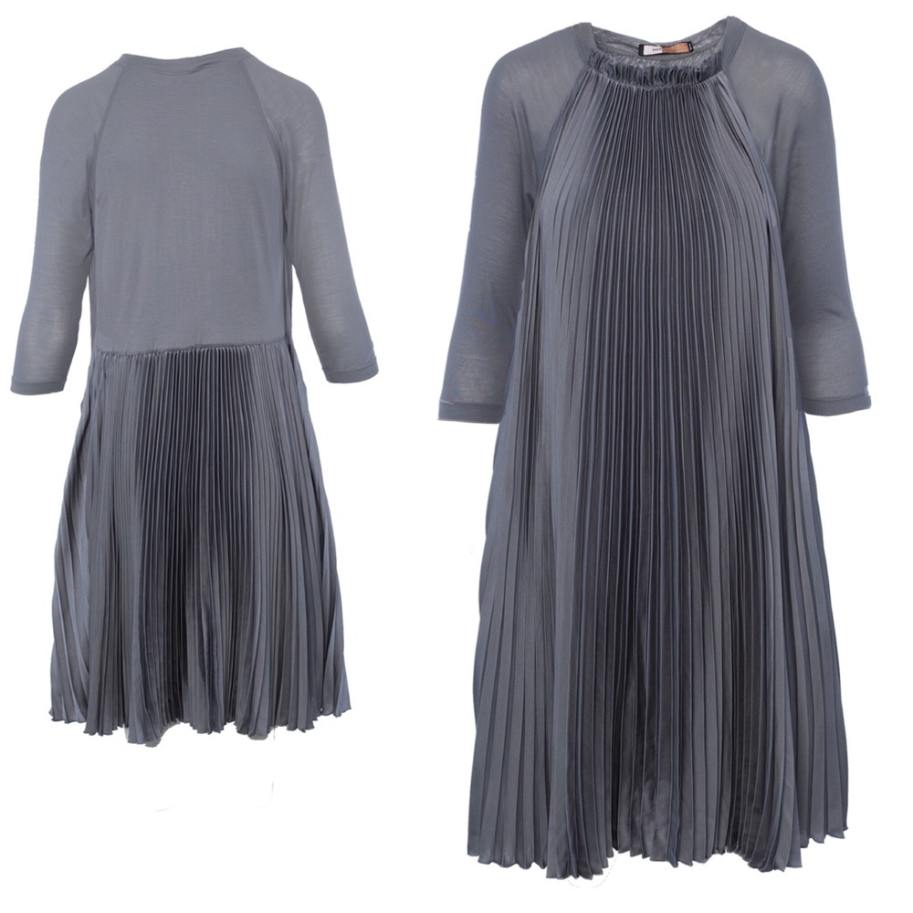 BCBG Pleated Tent Dress in Grey. NWT